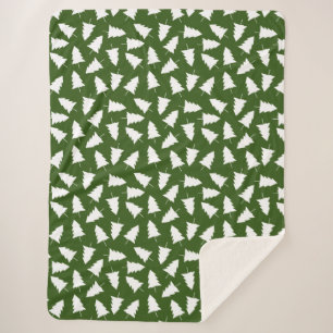Pretty Evergreen Trees Sherpa Blanket