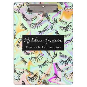 Pretty Eyelash Technician Hologram Eyelashes Clipboard