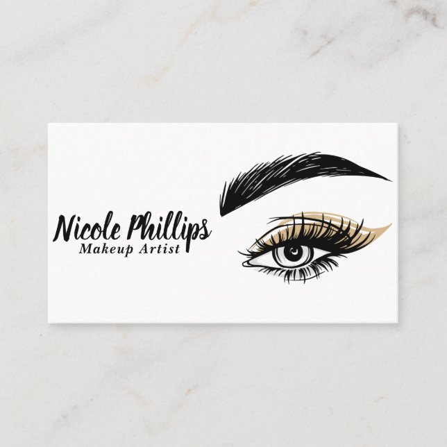 Pretty Eyes Beauty Salon Makeup Eyelashes Lashes Business Card (Front)