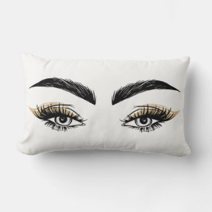 Pretty Eyes Beauty Salon Makeup Eyelashes Lashes Lumbar Cushion