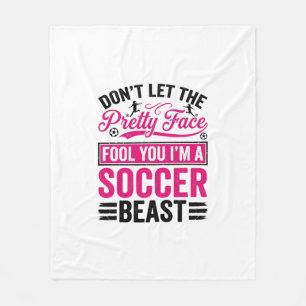 Pretty Face Soccer Beast Vintage Shirt Design_1 Fleece Blanket