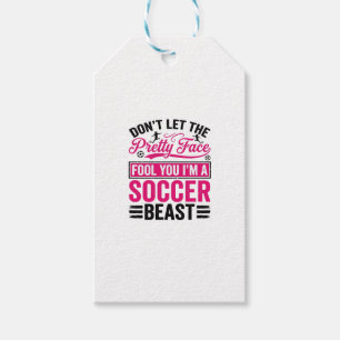 Pretty Face Soccer Beast Vintage Shirt Design_1 Gift Tags