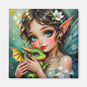 Pretty  Fairy and Dragon Themed Girl's   Magnet
