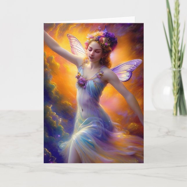 Pretty Fairy Dancing in the Wind  Card (Front)