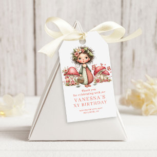 Pretty Fairy Pink Floral Girl Birthday Favor Gift  Tags
