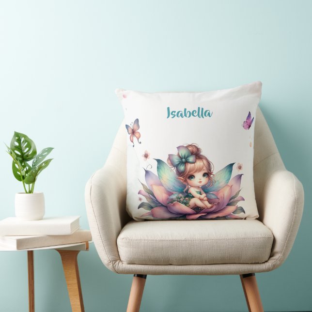 Pretty fairy sitting inside flower cushion (Chair)