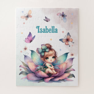 Pretty fairy sitting inside flower  jigsaw puzzle