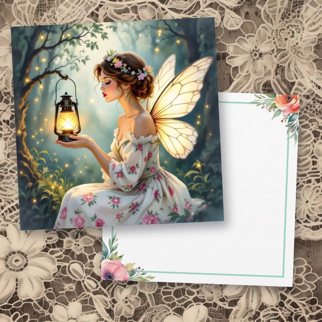 Pretty Fairy Themed Floral Blank Card (Creator Uploaded)
