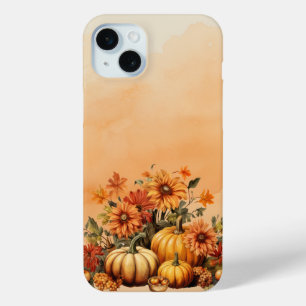 PRETTY FALL AUTUMN YELLOW & ORANGE PUMPKINS iPhone 15 MINI CASE