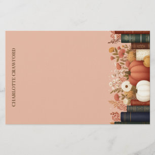 Pretty Fall Floral Bookish Stationery