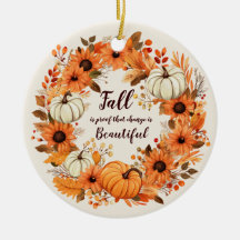 Pretty Fall Pumpkin and Sunflower Wreath