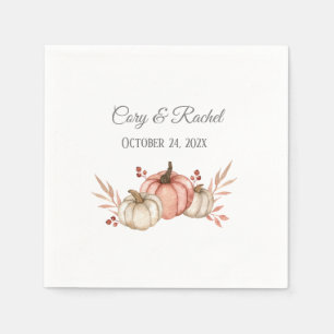 Pretty Fall Pumpkin Bouquet Wedding   Napkin