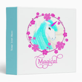 Pretty Fantasy Unicorn Personalised 3 Ring Binder