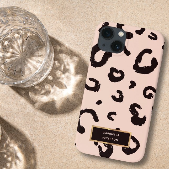 Pretty Fashion Pink Leopard & Gold Frame Case-Mate iPhone Case (Creator Uploaded)