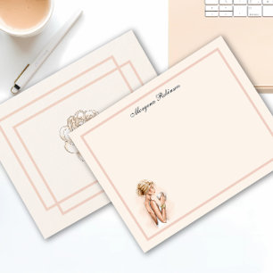 Pretty Fashionista Name Personalised Flat Card