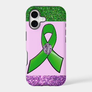 Pretty Faux Glitter Lyme Awareness Phone Case