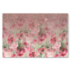 Pretty Faux Rose Gold Glitter on Watercolor Floral