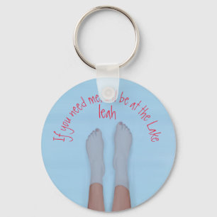 pretty feet soaking in the cool water keychain