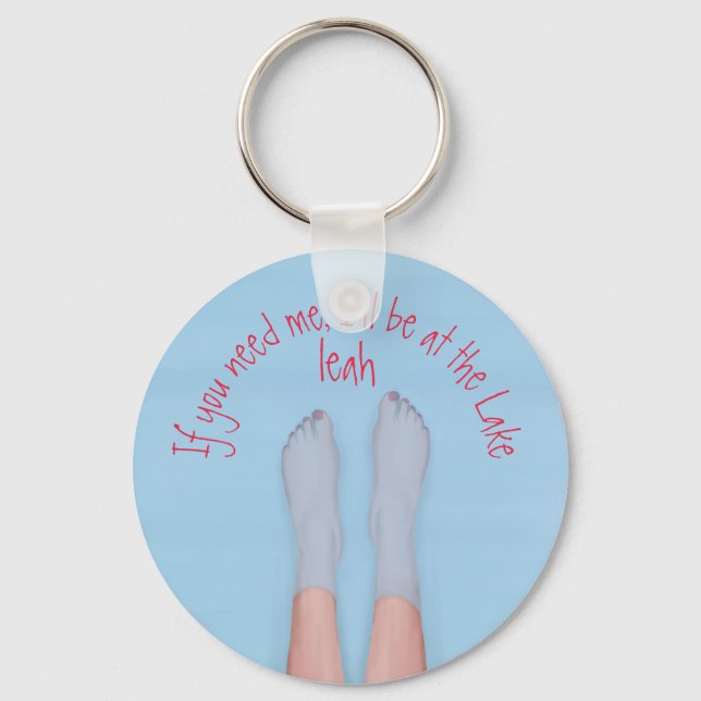pretty feet soaking in the cool water keychain (Front)
