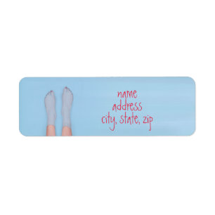 pretty feet soaking in the cool water  label return address label