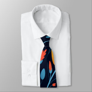 Pretty Feminine Black Floral Pattern Tie