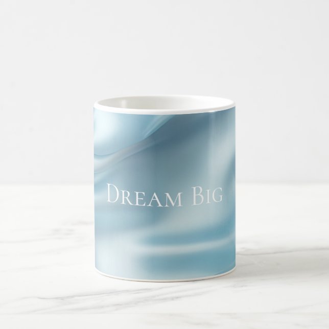 Pretty Feminine Light Blue Faux Satin Coffee Mug (Center)