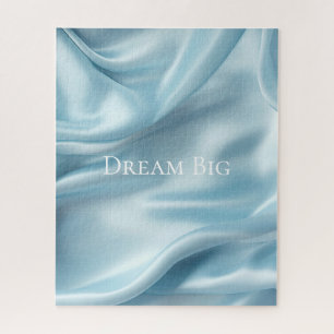Pretty Feminine Light Blue Faux Satin Jigsaw Puzzle