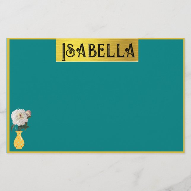 Pretty Feminine Personal Stationery With Name (Front)