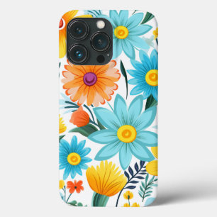 Pretty Feminine White Floral Pattern iPhone 13 Pro Case