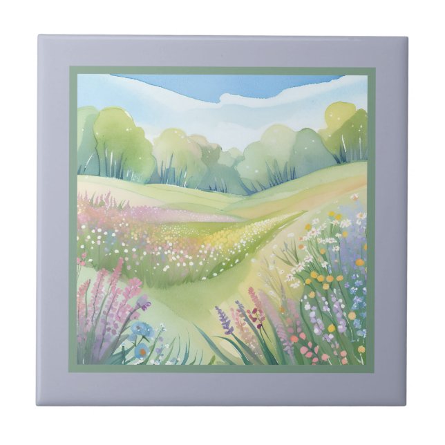 Pretty Field Ceramic Tile (Front)