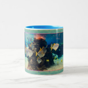 pretty fish aquarium Two-Tone coffee mug