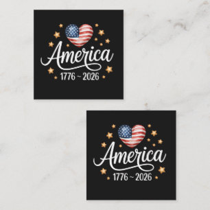 Pretty Flag Heart 1776-2026 July 4th 250th Card