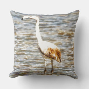 Pretty Flamingo Fledgling Watercolor Cushion