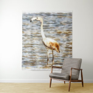 Pretty Flamingo Fledgling Watercolor Tapestry