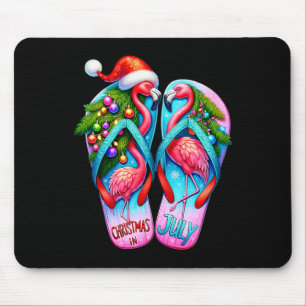 Pretty Flamingo Flip Flops Tropical Summer Christm Mouse Pad