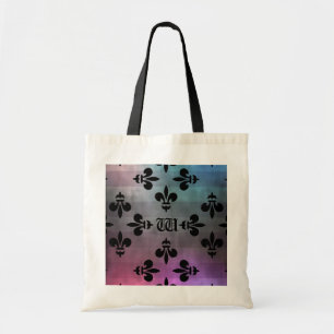 Pretty Fleur de lis pattern monogrammed Tote Bag