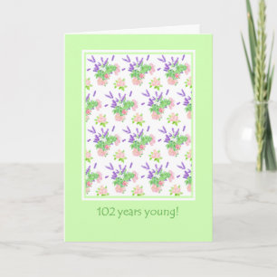 Pretty Floral 102nd Birthday Greeting Card