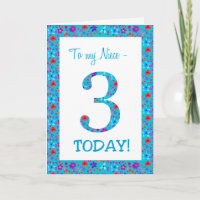Pretty Floral 3rd Birthday for Niece Blue
