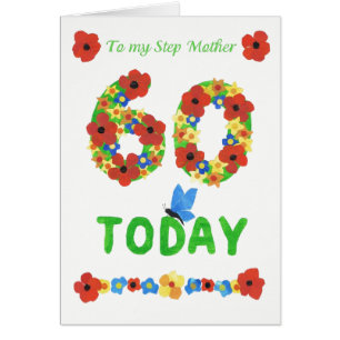 Pretty Floral 60th Birthday, for Stepmother