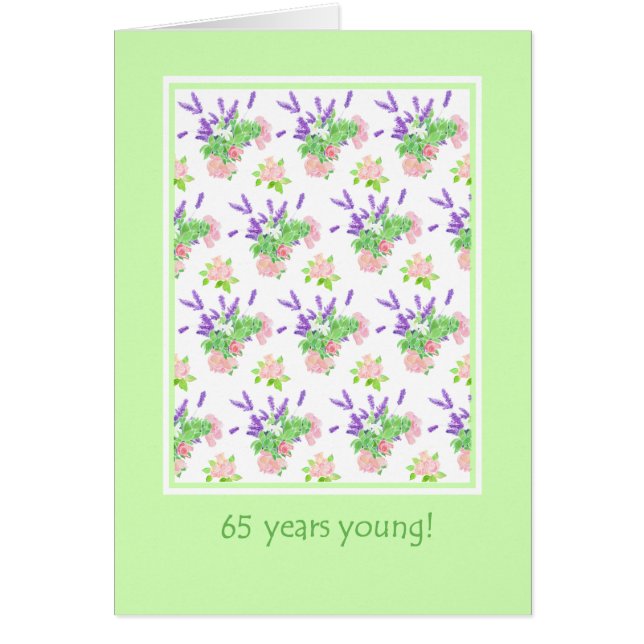 Pretty Floral 65th Birthday Greeting (Front)