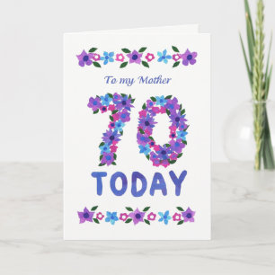 Pretty Floral 70th Birthday, for Mother Card
