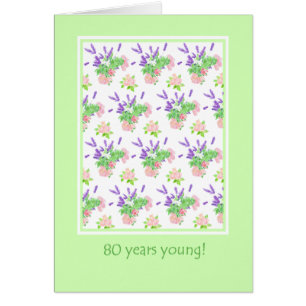Pretty Floral 80th Birthday Greeting
