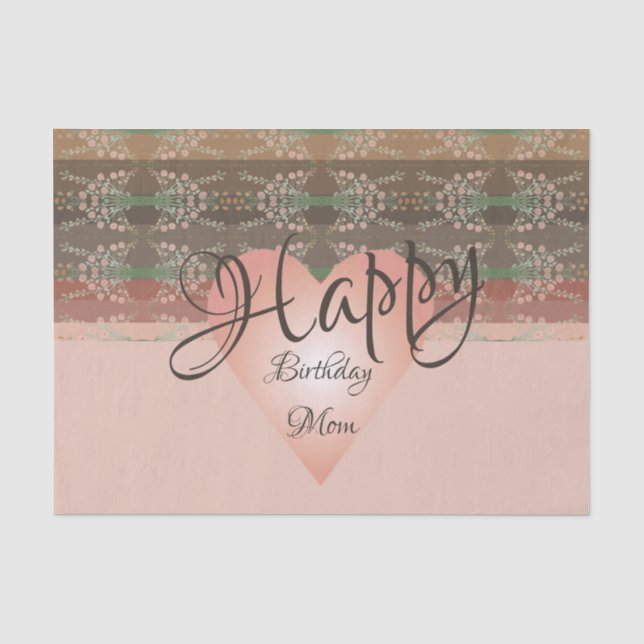 Pretty Floral Accented With Stripe Tissue Paper (Front)