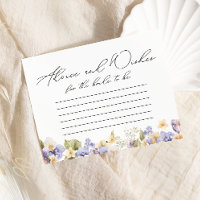 Pretty Floral Advice and Wishes Bridal Shower