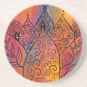 Pretty Floral Art Coaster