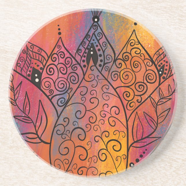 Pretty Floral Art Coaster (Front)