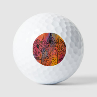 Pretty Floral Art Golf Balls