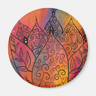 Pretty Floral Art Magnet