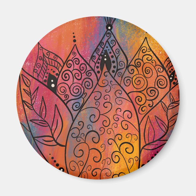 Pretty Floral Art Magnet (Front)
