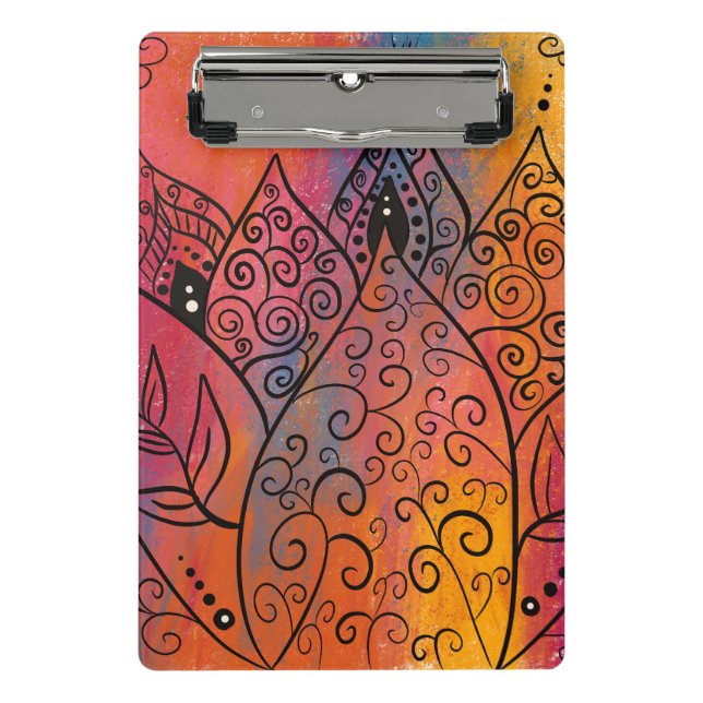 Pretty Floral Art Mini Clipboard (Front)